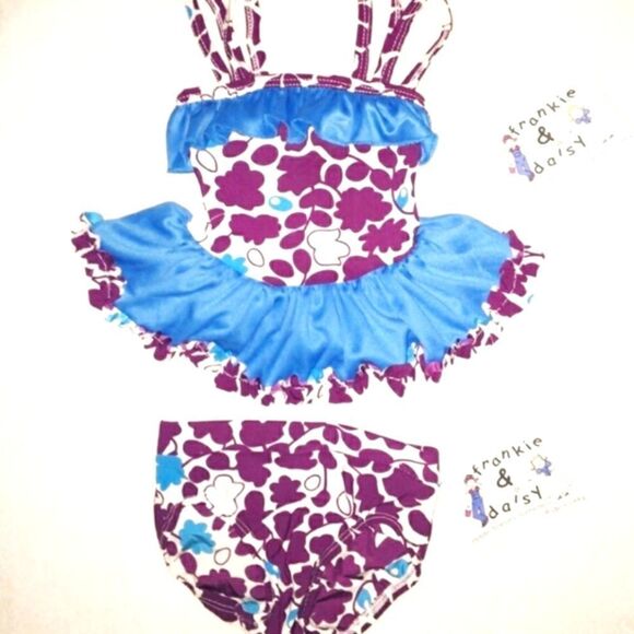 NWT Frankie & Daisy Violet/ Blue Tankini - Picture 1 of 8